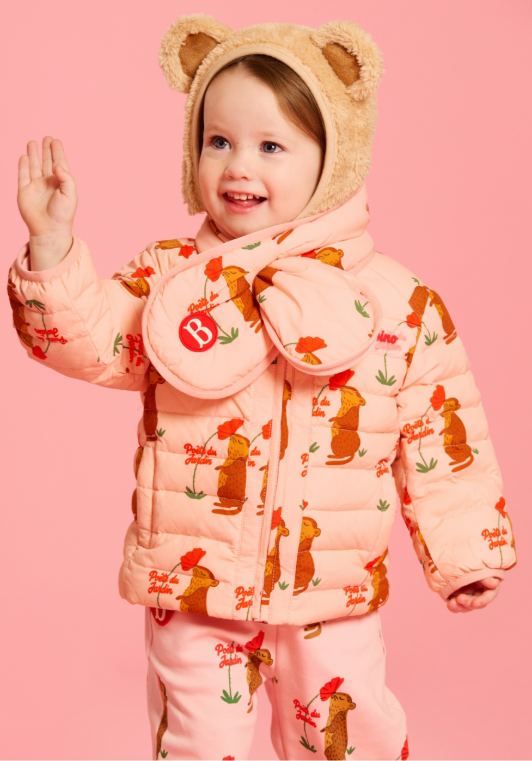 BEBE DE PINO Bear baby boa fur bonnet