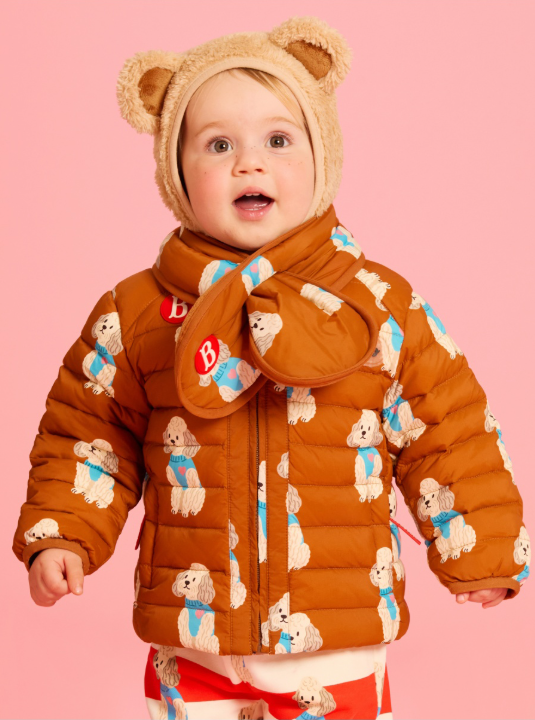 BEBE DE PINO Bear baby boa fur bonnet