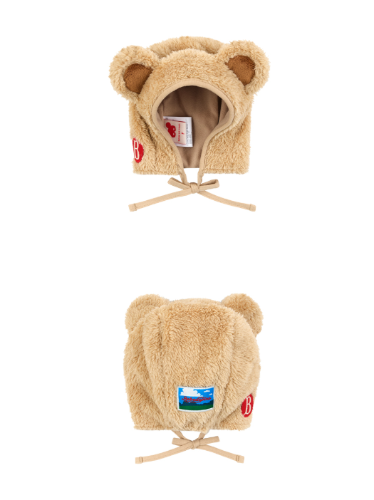 BEBE DE PINO Bear baby boa fur bonnet