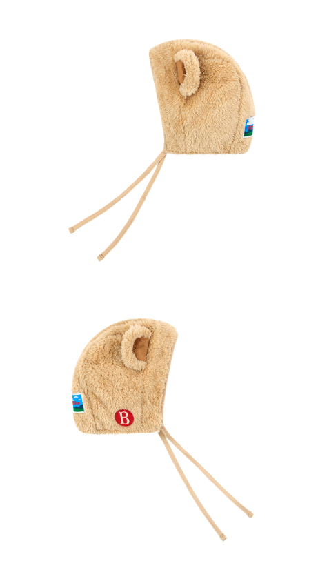 BEBE DE PINO Bear baby boa fur bonnet