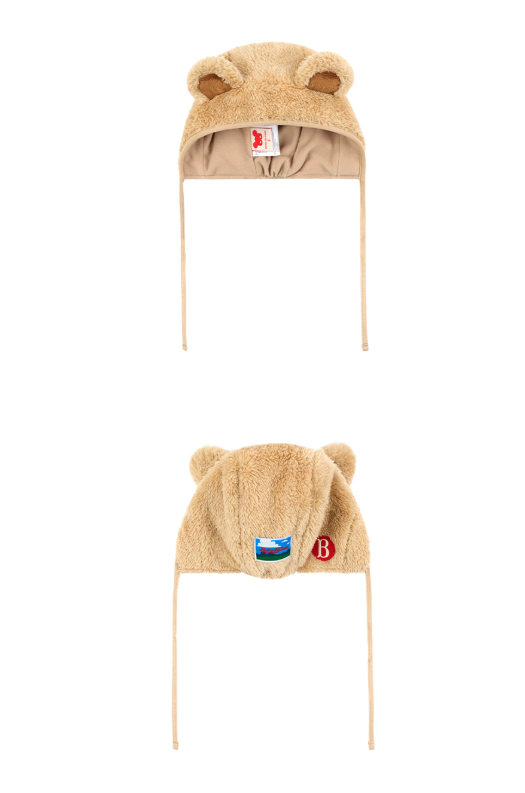 BEBE DE PINO Bear baby boa fur bonnet