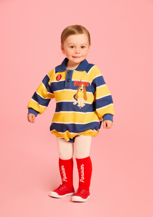 BEBE DE PINO Heros baby stripe pique collar suit