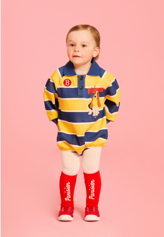 BEBE DE PINO Heros baby stripe pique collar suit