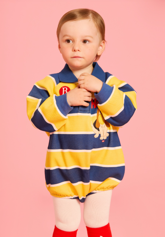 BEBE DE PINO Heros baby stripe pique collar suit
