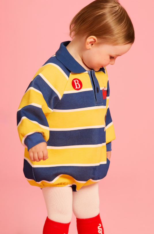BEBE DE PINO Heros baby stripe pique collar suit