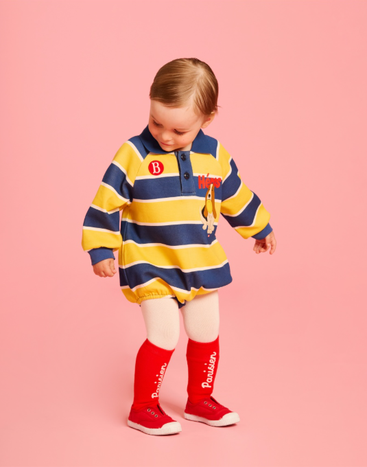 BEBE DE PINO Heros baby stripe pique collar suit