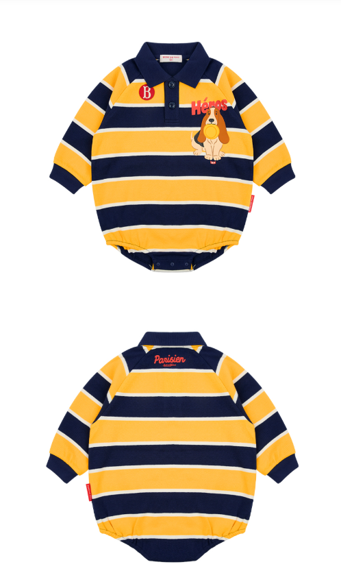 BEBE DE PINO Heros baby stripe pique collar suit