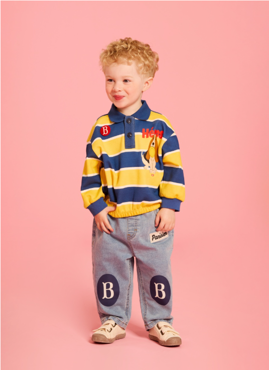 BEBE DE PINO Heros baby stripe pique collar tee