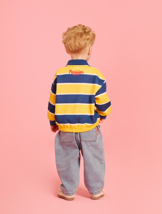 BEBE DE PINO Heros baby stripe pique collar tee