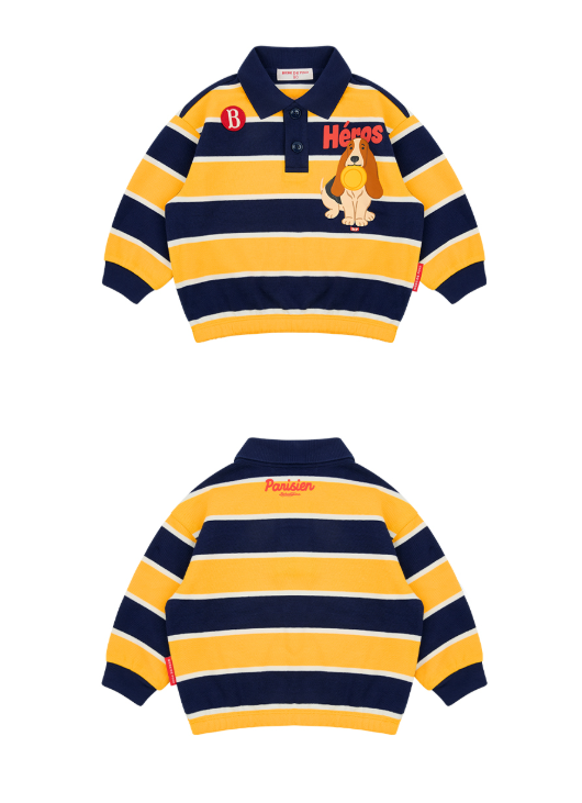 BEBE DE PINO Heros baby stripe pique collar tee