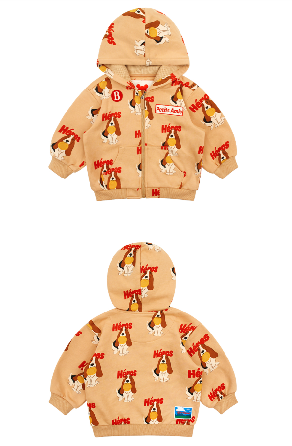 BEBE DE PINO All over heros baby hoodie zip up jacket