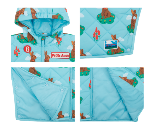 BEBE DE PINO Baby Rabbit All-Over Padded Cape