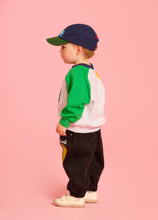 BEBE DE PINO Parrot baby denim jogger pants