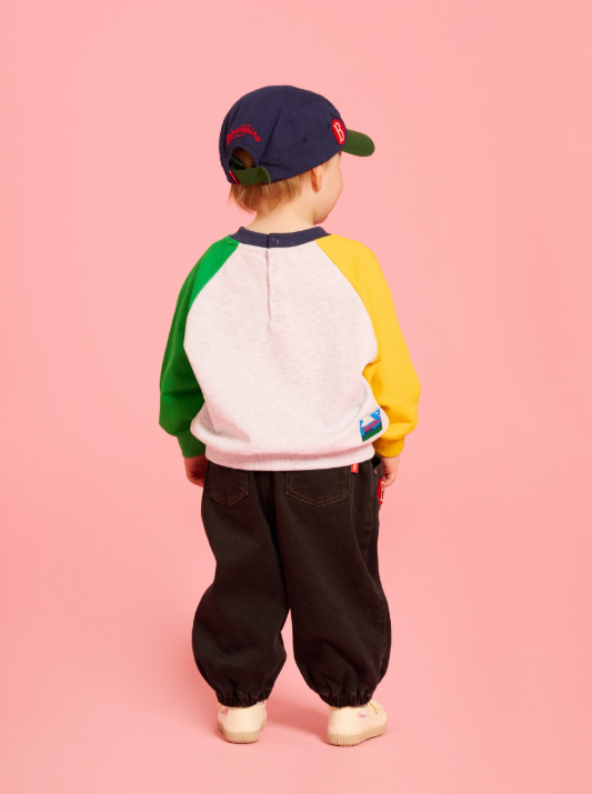 BEBE DE PINO Parrot baby denim jogger pants