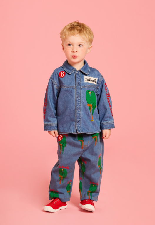 BEBE DE PINO Parrot baby denim shirt