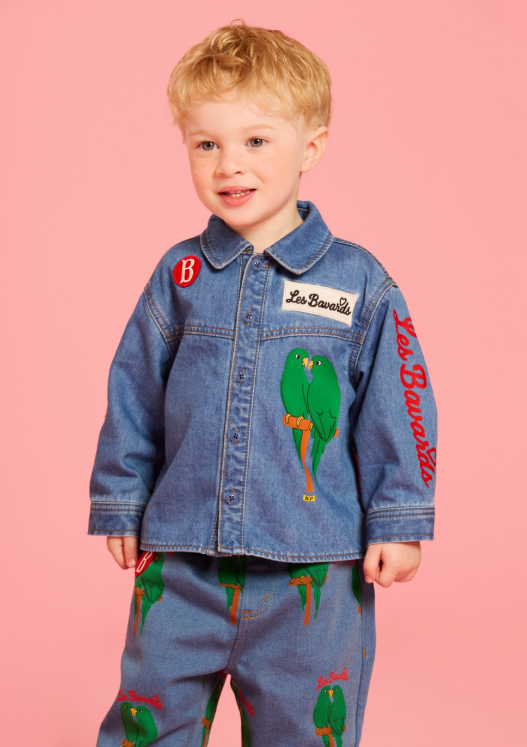 BEBE DE PINO Parrot baby denim shirt