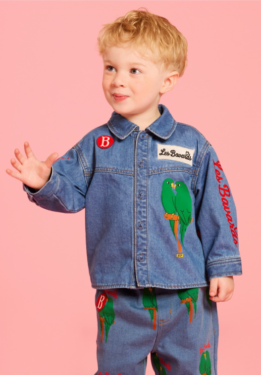 BEBE DE PINO Parrot baby denim shirt