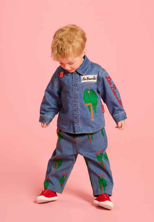 BEBE DE PINO Parrot baby denim pants