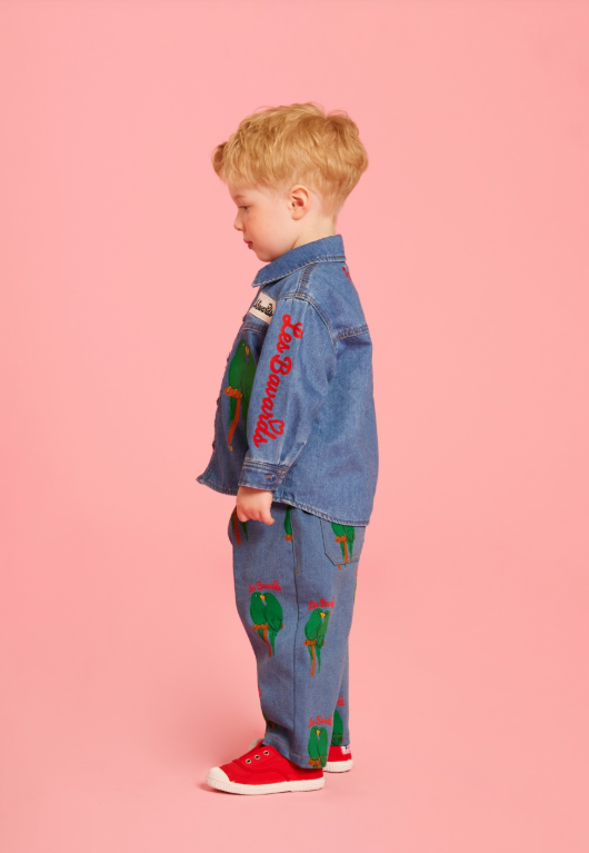 BEBE DE PINO Parrot baby denim shirt