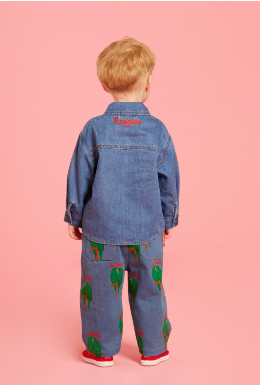 BEBE DE PINO Parrot baby denim shirt