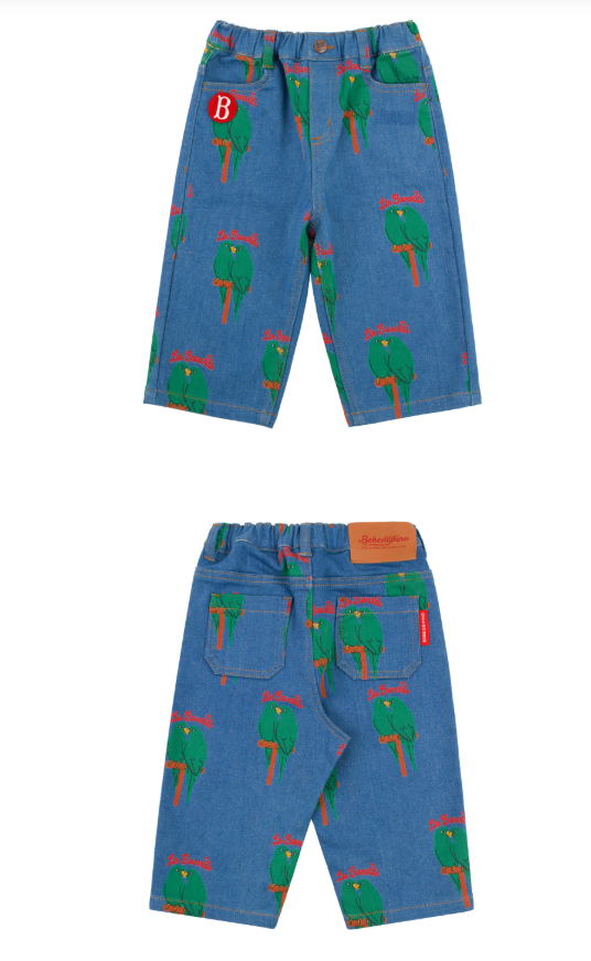 BEBE DE PINO Parrot baby denim pants