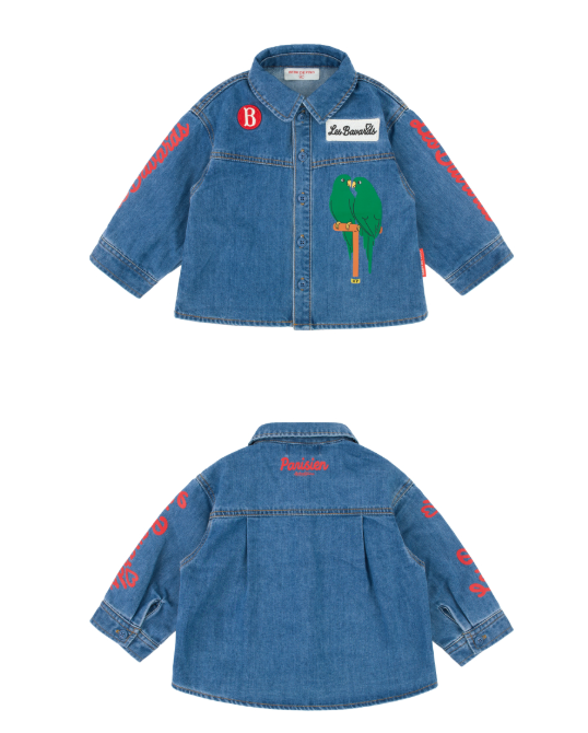 BEBE DE PINO Parrot baby denim shirt