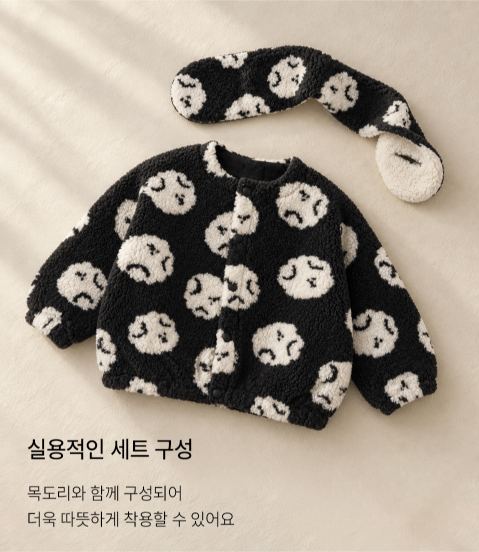 UBMOM BUBBLE MONG JACKET SET WITH SCARF