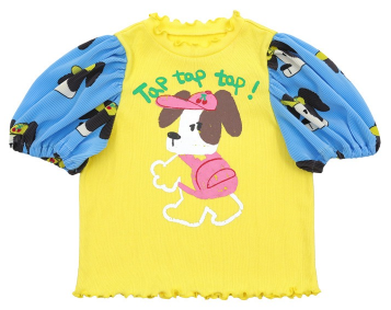 BEBEBEBE 2024 SUMMER Cap puppy puff t-shirt