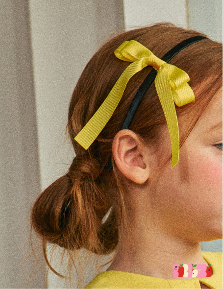 BEBEBEBE 2024 PRE-SUMMER  Two side ribbon hairband (Yellow)