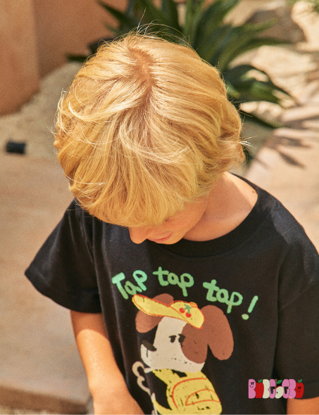 BEBEBEBE 2024 SUMMER Cap puppy t-shirt