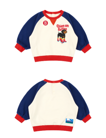 BEBE DE PINO Doberman color block raglan sweatshirt