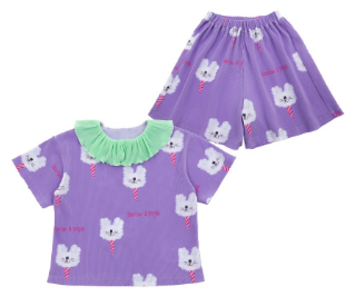 BEBEBEBE 2024 PRE-SUMMER  Rabbit cotton candy pleats SET