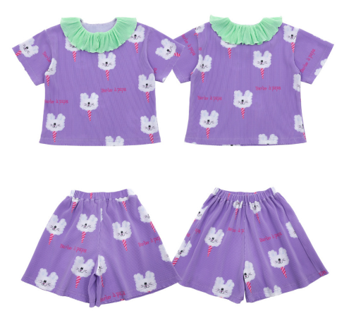 BEBEBEBE 2024 PRE-SUMMER  Rabbit cotton candy pleats SET