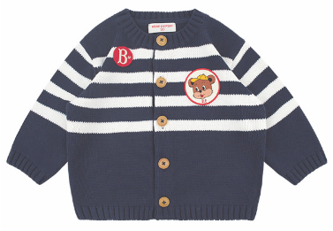 BEBE DE PINO Theo baby stripe sweater cardigan