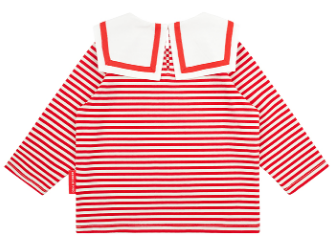 BEBE DE PINO Amitie baby sailor collar stripe long sleeve tee