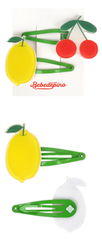 BEBE DE PINO Cherry lemon baby hairpin set