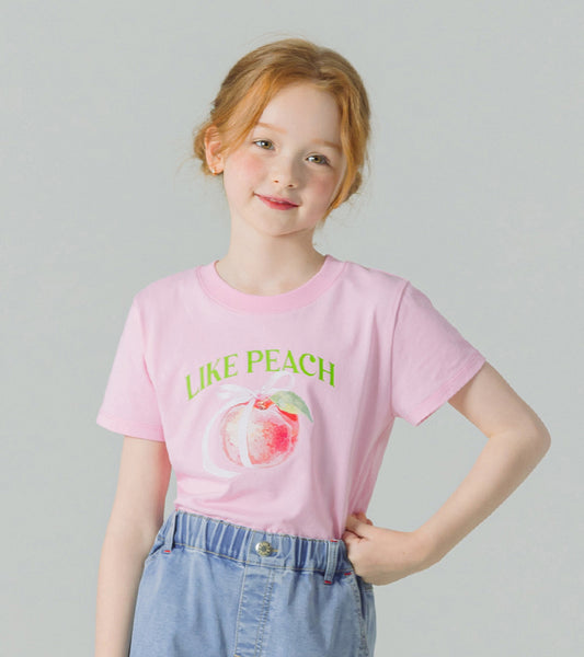 I LOVE J like peach short sleeve top