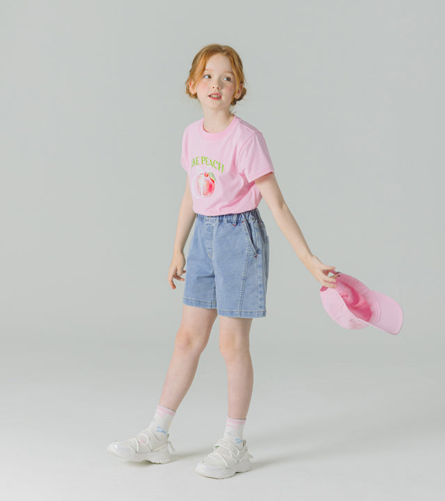 I LOVE J like peach short sleeve top