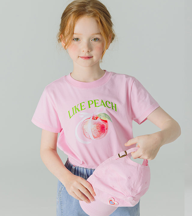 I LOVE J like peach short sleeve top