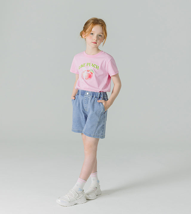 I LOVE J like peach short sleeve top