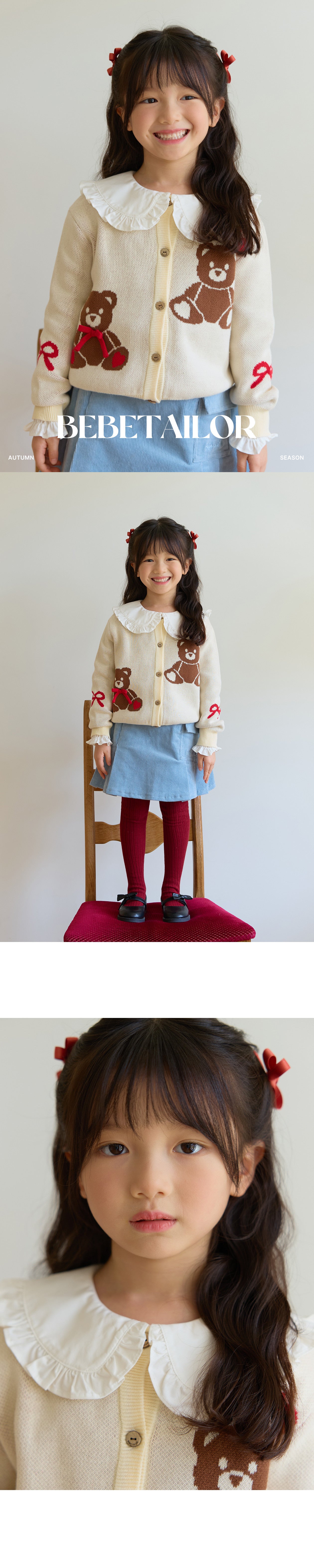 BEBETAILOR Heart bear cardigan