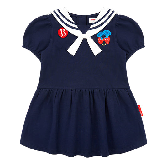 BEBE DE PINO Strawberry baby sailor collar ribbon dress
