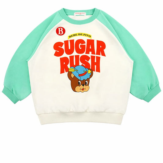 BEBE DE PINO Sugar bear raglan color block sweatshirt