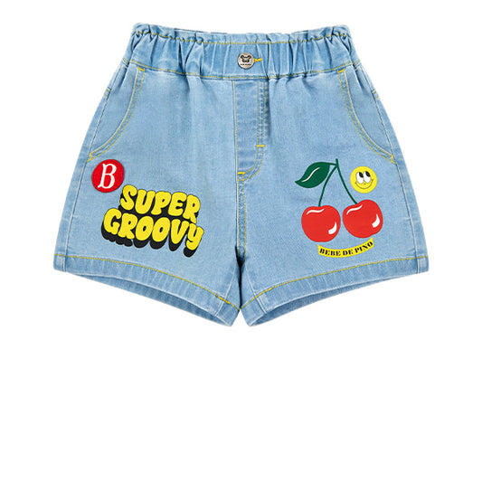 BEBE DE PINO Smile cherry baby denim short pants