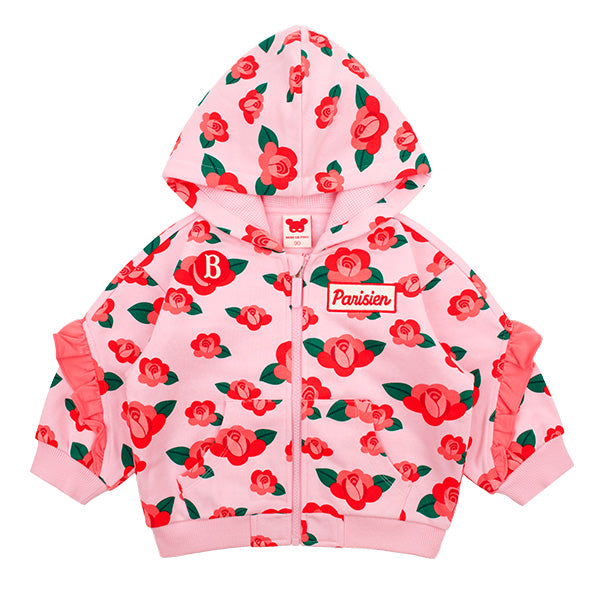 BEBE DE PINO Baby Camellia All-Over Frill Zip-Up Hoodie