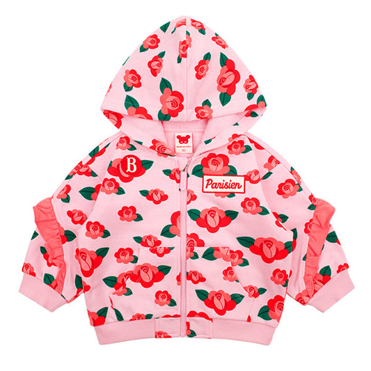 BEBE DE PINO Baby Camellia All-Over Frill Zip-Up Hoodie
