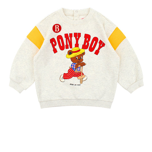 BEBE DE PINO Pony boy baby color block sweatshirt