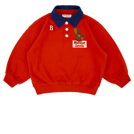 BEBE DE PINO Rabbit polo collar sweatshirt