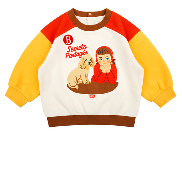 BEBE DE PINO Parisien friends baby color block sweatshirt