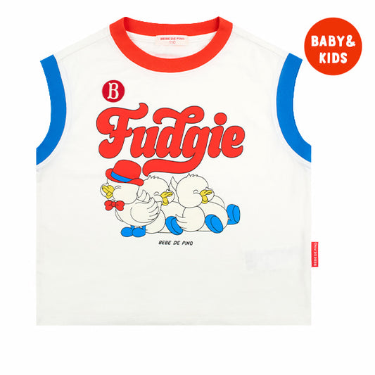 BEBE DE PINO Little birds color block sleeveless tee